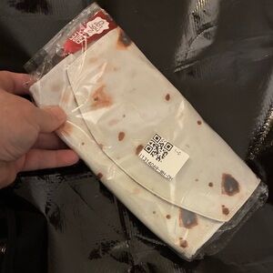 New canvas burrito wallet w/magnetic clasp, 2 zipper sections, card holders, etc